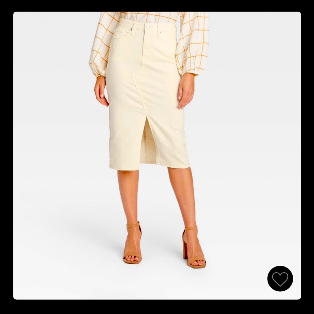 A New Day - Target - High Waisted Denim Skirt - Off White